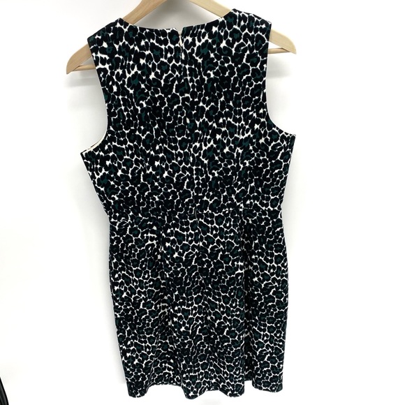 J. Crew green/black/white cheetah print sleeveless dress. - Picture 2 of 14